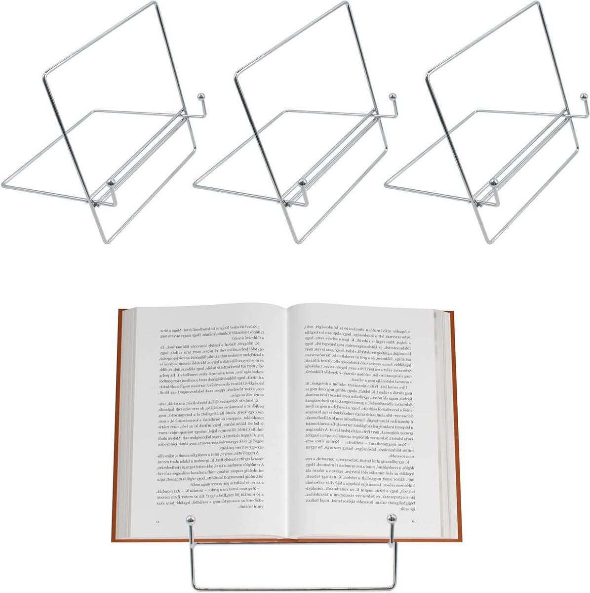 Displaystandaarden Metaal - Boekenstandaard Ezel - Decoratief Presenteren - Verstelbaar Afneembaar - Set van 4 - Zilver