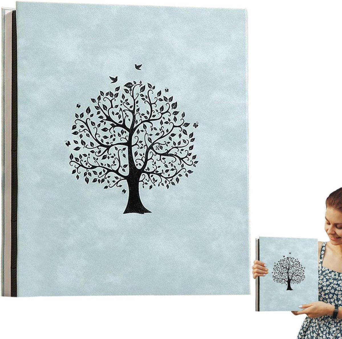 Fotoalbum - Fotoboek - Herinneringen Bewaren - 400 Foto Vakken - 25x29 cm - Happy Tree Green