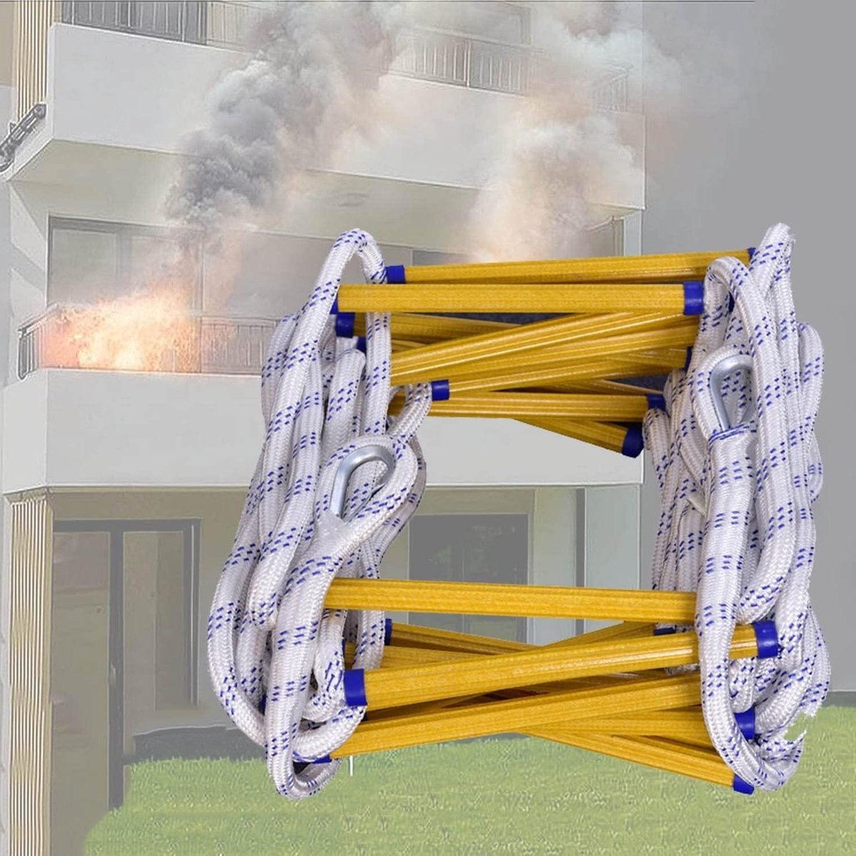 Noodladder - Touwladder evacuatie - Veilige ontsnapping - Snelle inzet - 5 meter - N.v.t.