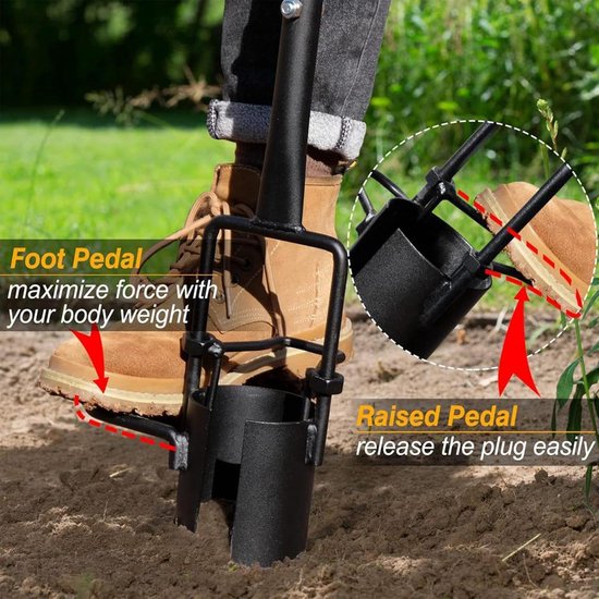 Plantgereedschap Staal - Graafhulp Tuin - Bloembollen Planten - Ergonomisch Handvat - 37 x 28 cm - Metaal — afbeelding 2