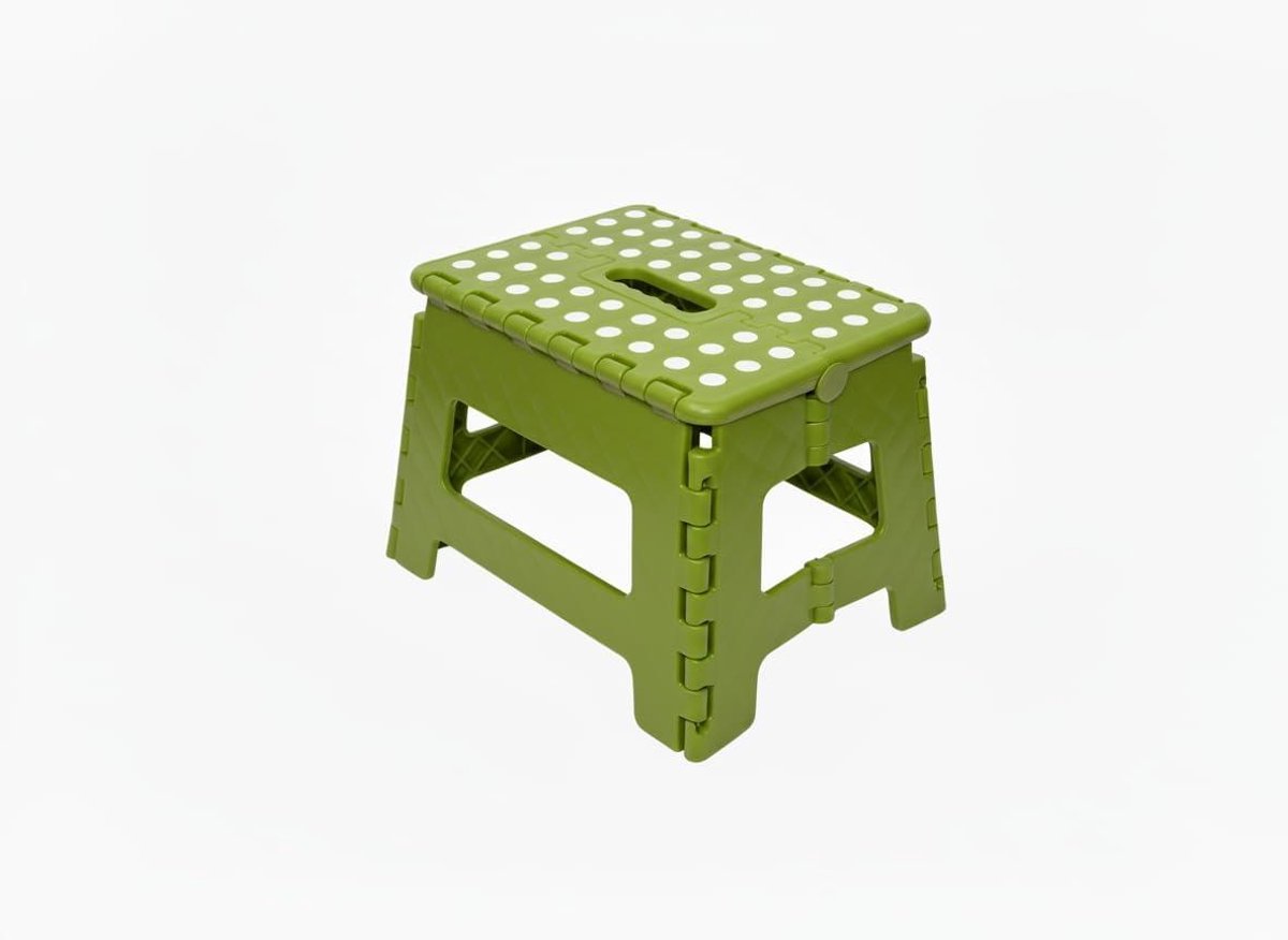 Opvouwbare kruk - Opstapje kind - Veilig bereiken - Antislip coating - 22 cm hoog - Groen
