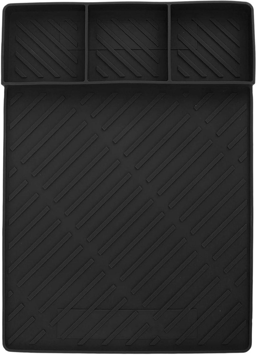 BBQ Grillmat - Antiaanbakmat - Buiten Koken - Magnetisch Ontwerp - 30 x 25 cm - Zwart