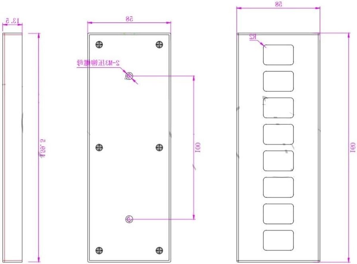 Metalen Keypad - Functionele Knoppen - Industriële Bediening - Waterdicht Vandaalbestendig - 8 Keys - Metaal