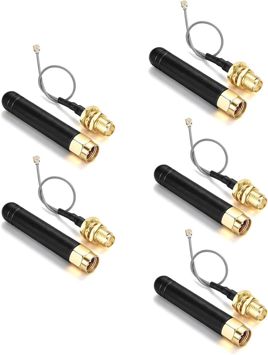LoRa Antenne - Draadloze Versterker - IoT Toepassingen - 3 dBi Versterking - 5 Stuks - Zwart