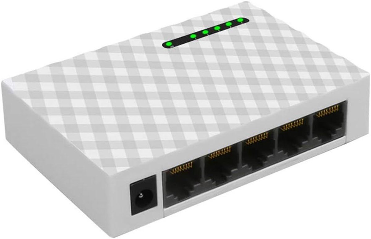 Netwerk Switch - Gigabit Hub - Snelle Internetverbinding - 5 Poorten Plug and Play - 1000Mbp - Zwart