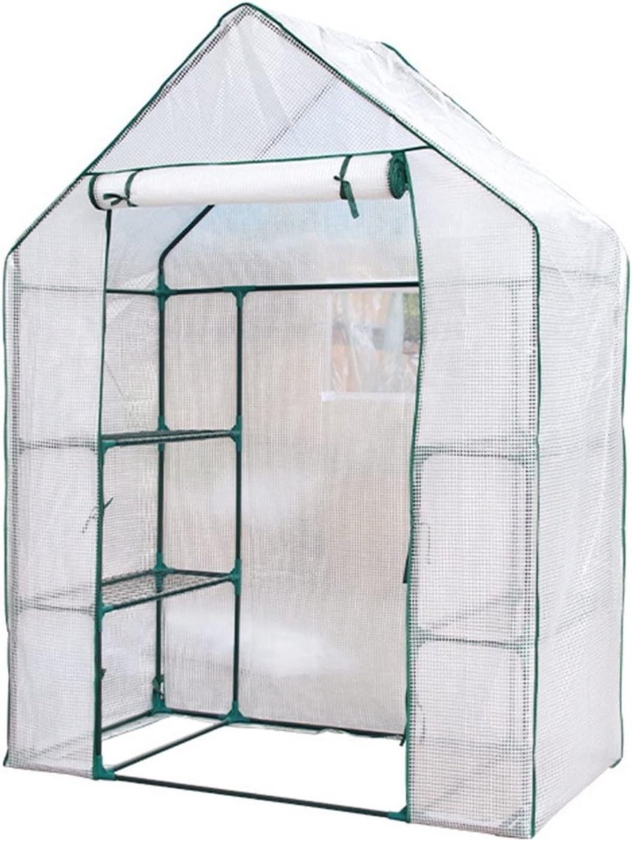 Draagbare Broeikas - Kweekkas Tuin - Planten Beschermen - Oprolbare Ramen - 143x73x195 cm - Transparant