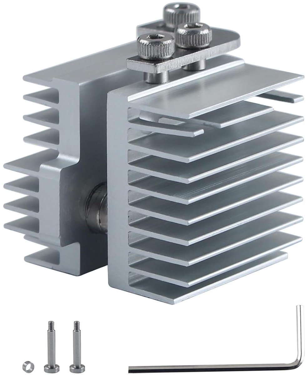 3D Printer Koellichaam - Extruder Onderdeel - Stabiel Printen - Vergroot Warmteafvoer - 13 x 11 x 1 cm - Zilver