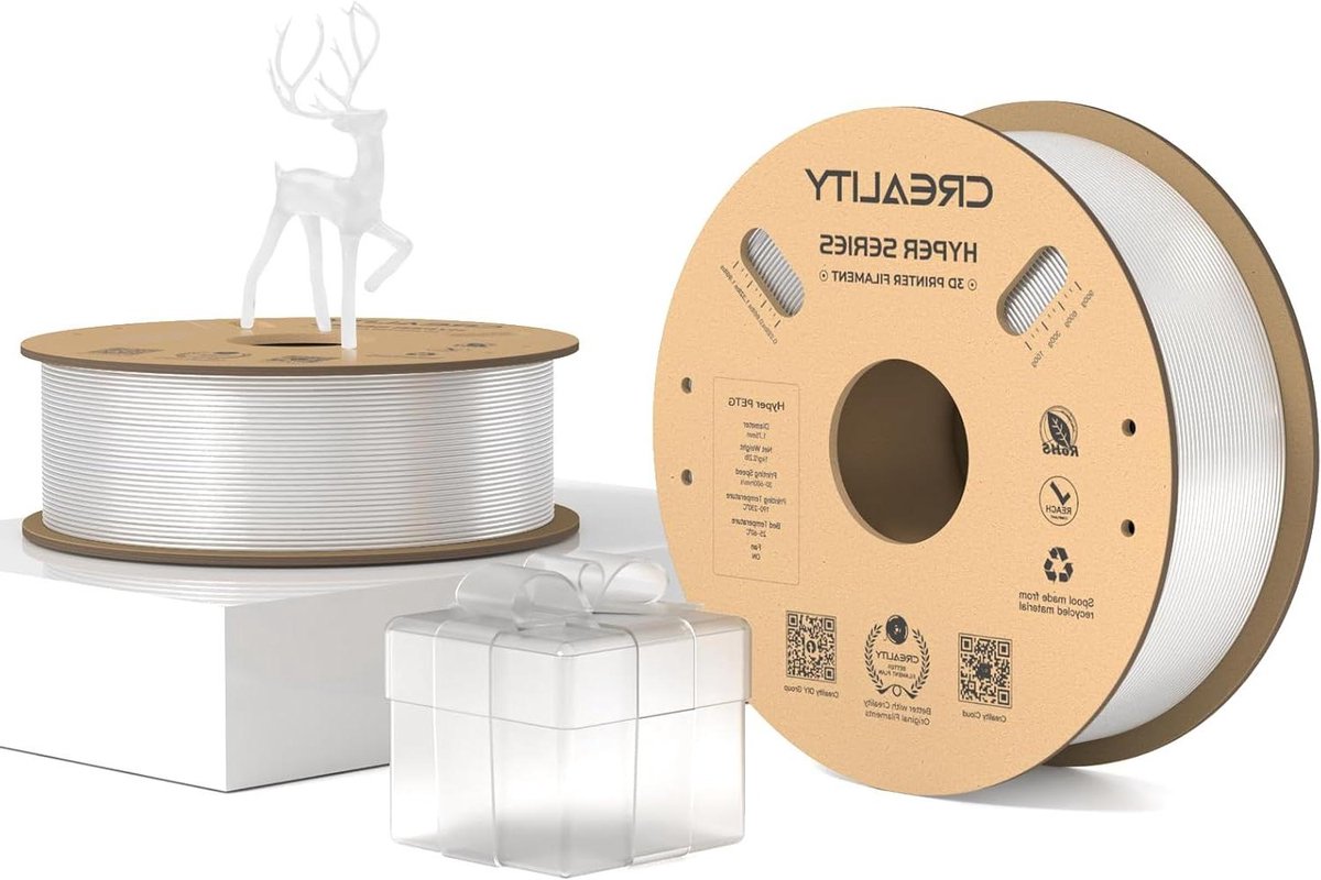 3D Printer Filament - PETG Materiaal - Snel Printen - Hoge Printsnelheid - 2 kg - Transparant