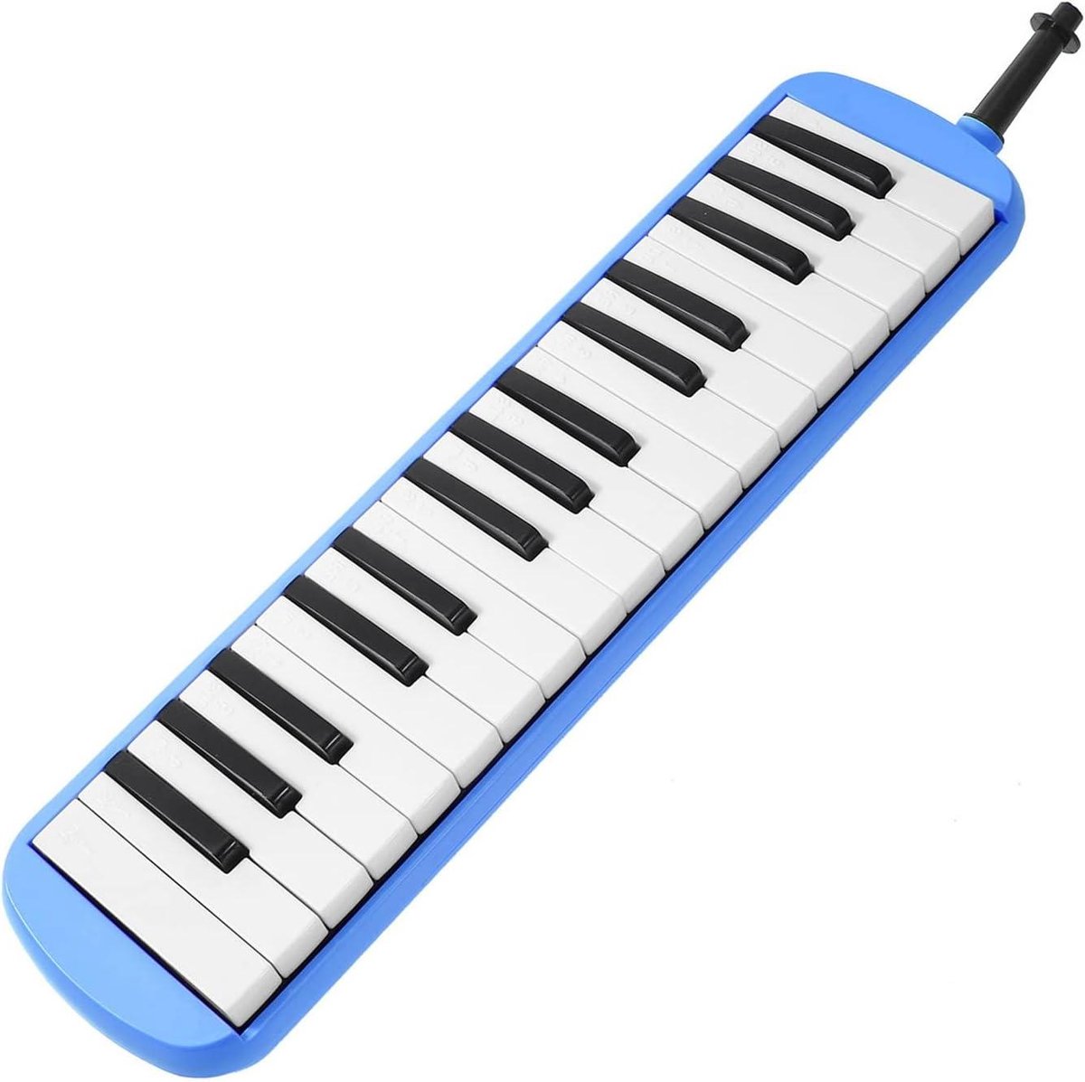 Melodica - Muziek instrument - Muziekles geven - 32 toetsen - 40 cm - Blauw Roze