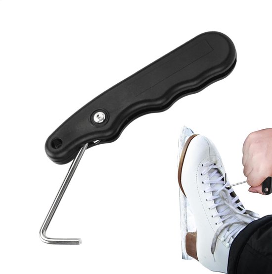 Opvouwbare schoentrekker - Kanttrekker tool - Schoenveters strikken - Roestvrij staal - 9.5 cm lengte - Zilverkleurig — afbeelding 3