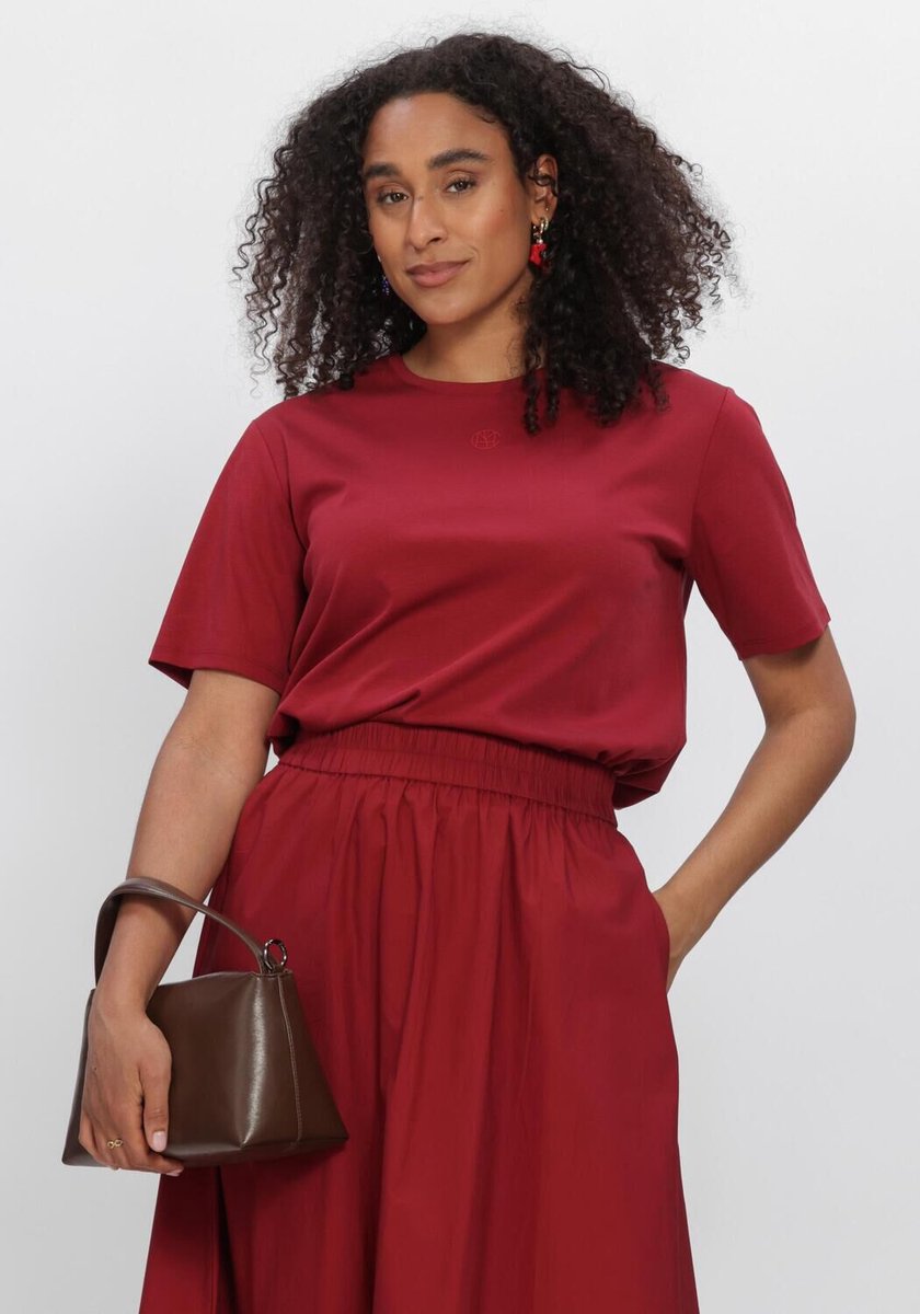 MSCH Copenhagen Mschmelea Icon Tee Tops & T-shirts Dames - Shirt - Bordeaux - Maat M/L