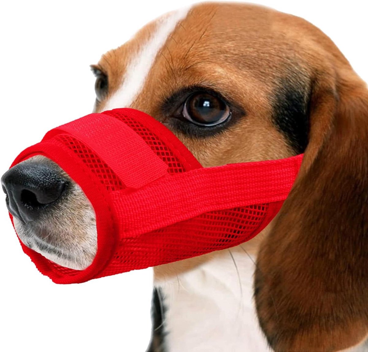 Hondenmuilkorf Ademend - Veiligheid Mondkap - Hondengedrag Beheersen - Humane Ademruimte - Maat S - Rood