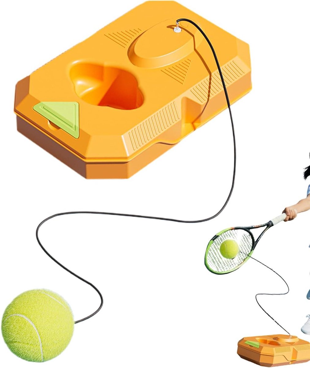 Tennistrainer Reboundbal - Balsporthulp Tennis - Solo Training - Draagbaar Ontwerp - 26 x 17 cm - Oranje