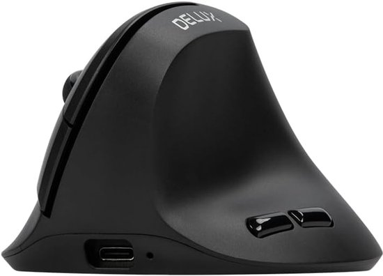 Delux M618AIR Verticale Ergonomische Muis – Draadloos Bluetooth & 2.4GHz – Silent Klik – Gaming Muis – Voor Kleinere Handen – Zwart