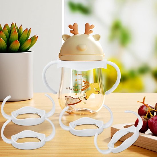 Allecto Plus - 5-delige set babyfles handgrepen - Flesaccessoires voor eenvoudige grip - Lichtgewicht kunststof handvat - Babyvoeding flesgreephouder - Geschikt voor Philips avent-flessen van Allecto Plus — afbeelding 2