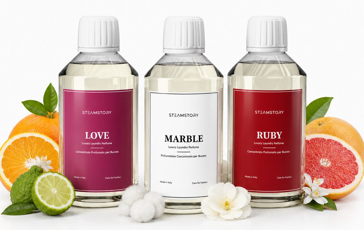 STEAMSTORY - Wasparfum Love Bundel 3x 250ml - Luxe Geur Booster - Wasgeur - Langdurige frisheid - Love Ruby Marble