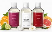 STEAMSTORY - Wasparfum Love Bundel 3x 250ml - Luxe Geur Booster - Wasgeur - Langdurige frisheid - Love Ruby Marble
