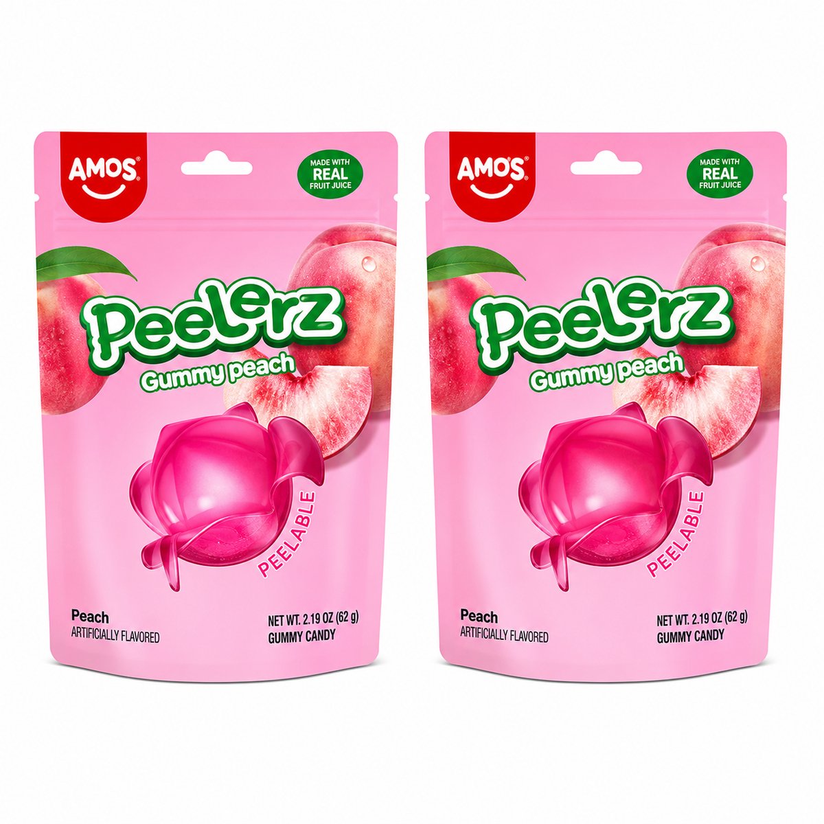 Amos Peelerz Gummy Peach 2 Stuks