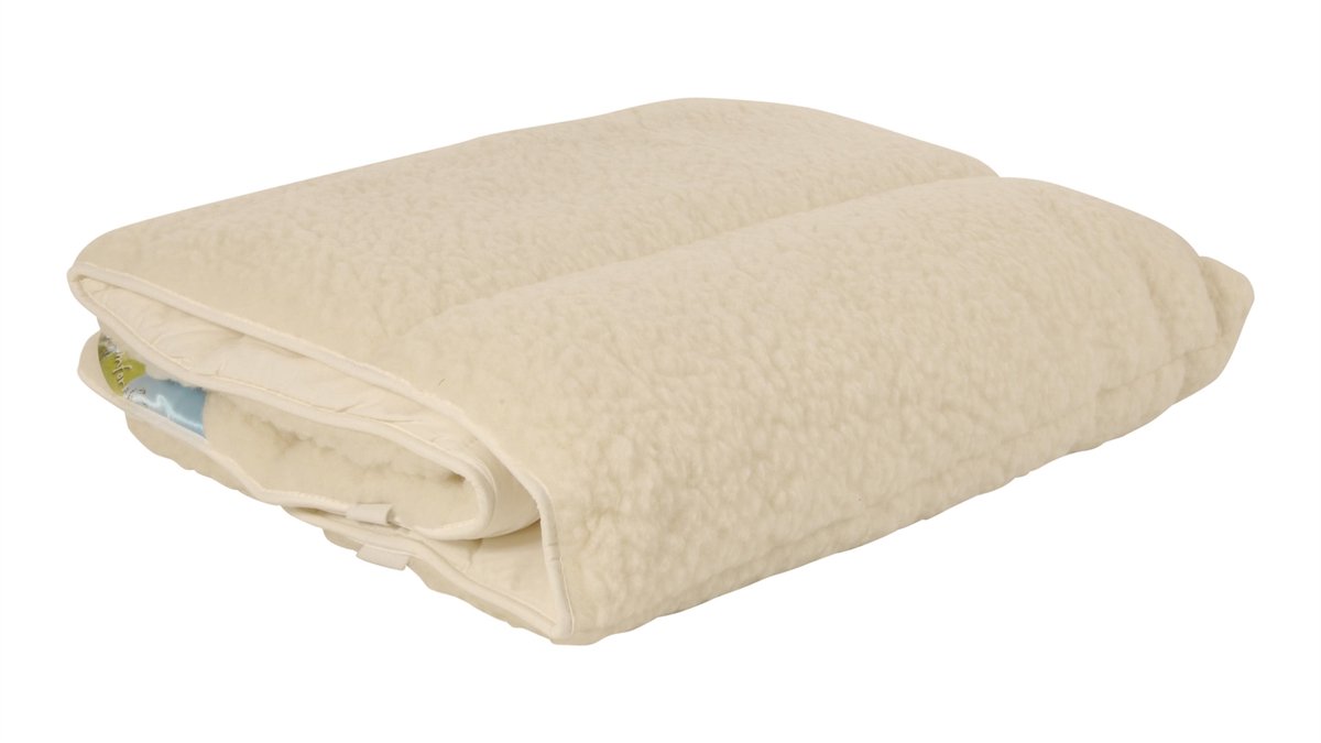 Onderdeken Texelse Scheerwol - Texels Waddenwol Onderdeken| Topper van 100% Zuiver Woolmark Scheerwol | Wollen topdek, puur natuur - Lamswollen vacht,-140 x 220 cm
