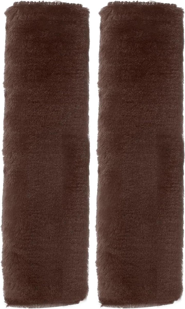 Autostoelgordelpads - Veiligheidsgordelkussens - Comfortabel Rijden - Zachte Vezel - 24.5 cm - Bruin