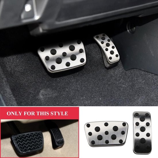 Auto Pedaal Set - Gas Rem Pedaal - Verbeter Rijcomfort - Eenvoudige Installatie - One Size - Zilver Zwart — afbeelding 2