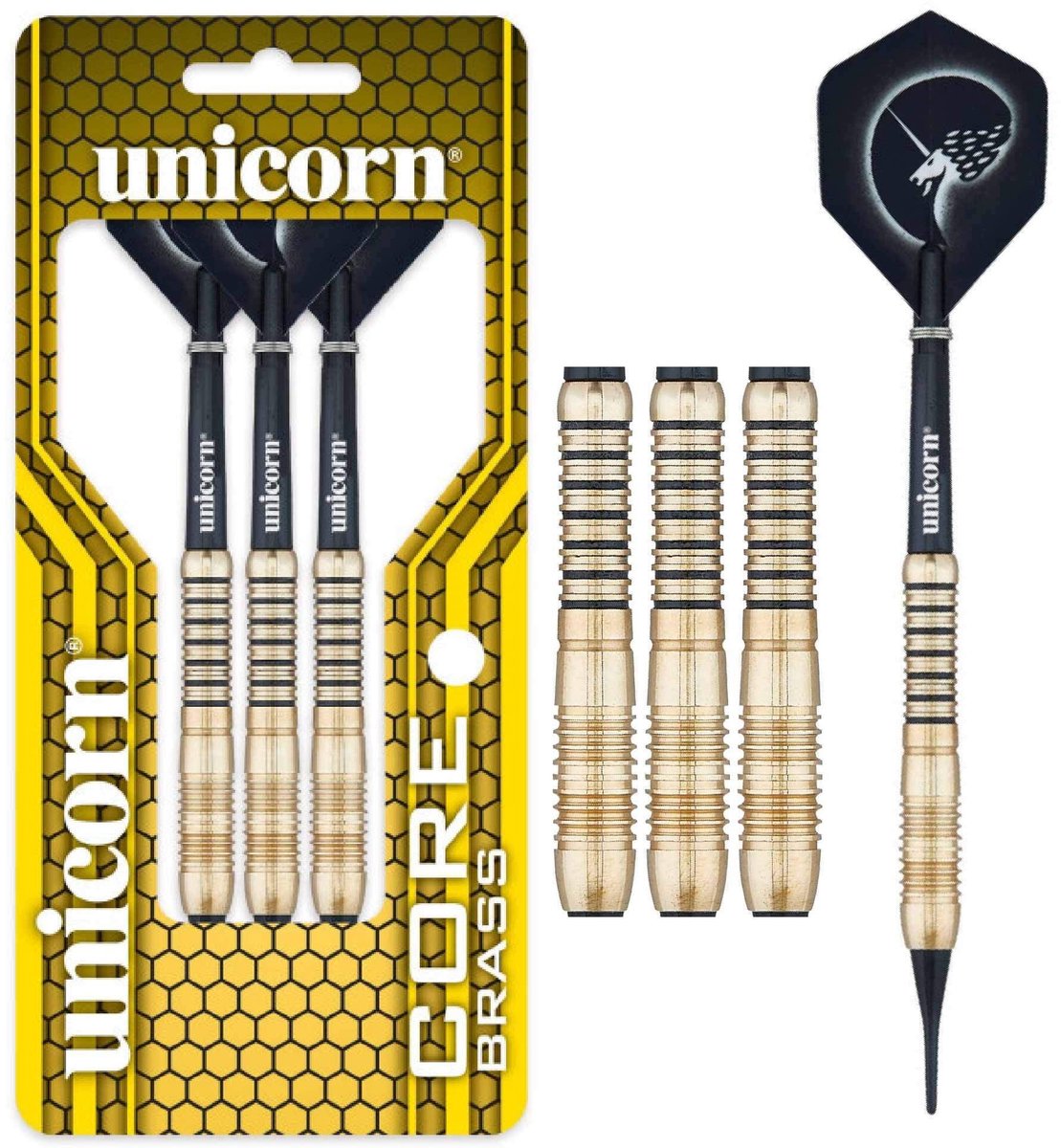 Unicorn Core Shape 2 Brass Gold - Soft Tip Darts