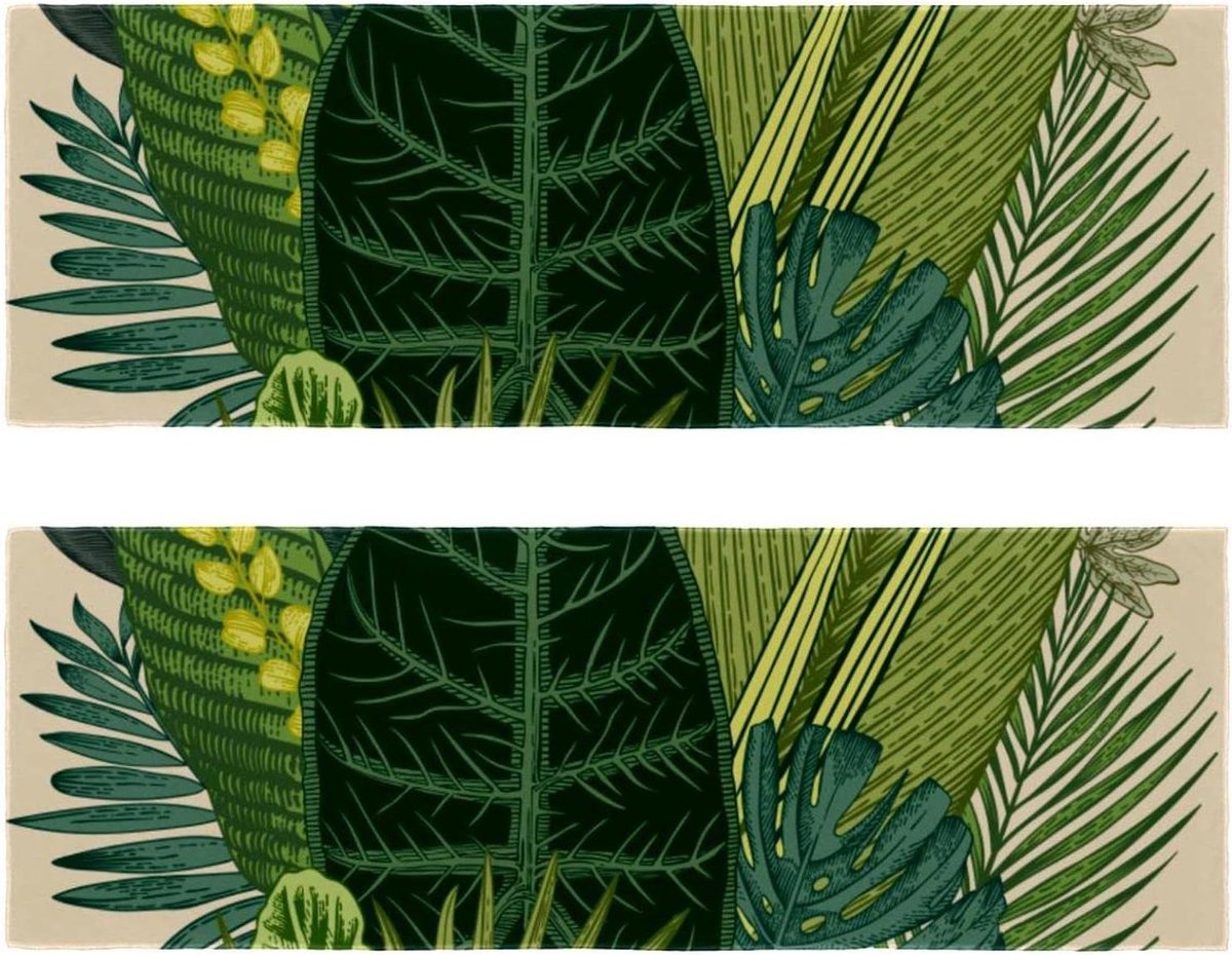 Microvezel Handdoeken - Sneldrogende Doeken - Sport en Reizen - Zeer Absorberend - 2 Stuks 29x81cm - Groen Blad