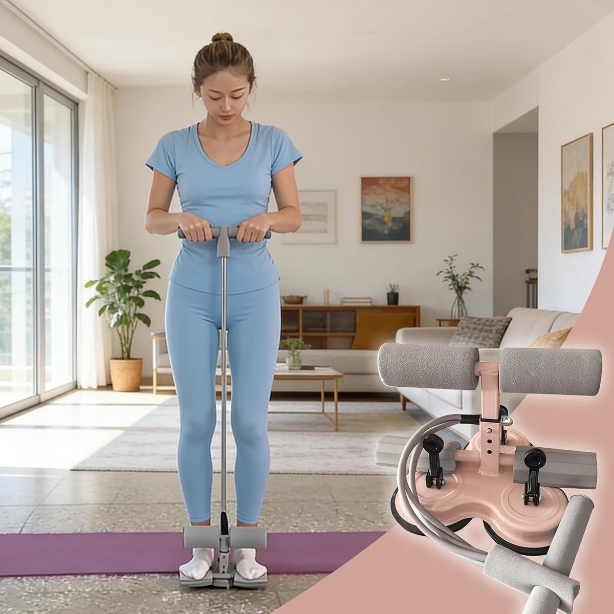 Buikspiertrainer - Core trainer - Thuis sporten - Verstelbaar display - 1100 gram - Zwart