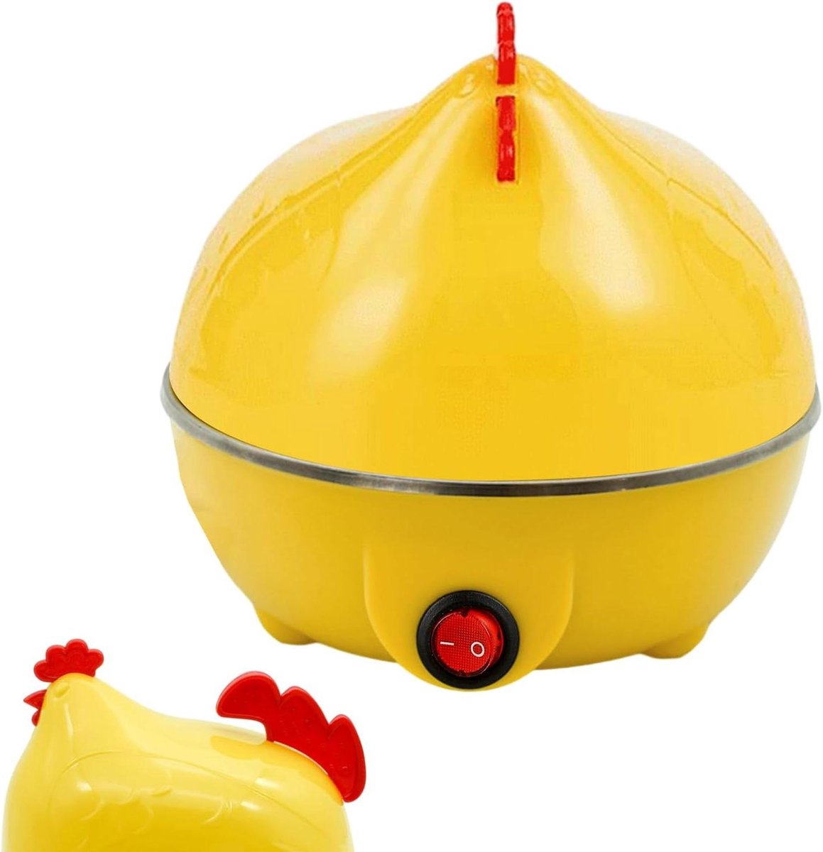 Eierkoker - Eiermachine - Ontbijt Maken - Schattig Kip Ontwerp - 7 Eieren - Wit Geel