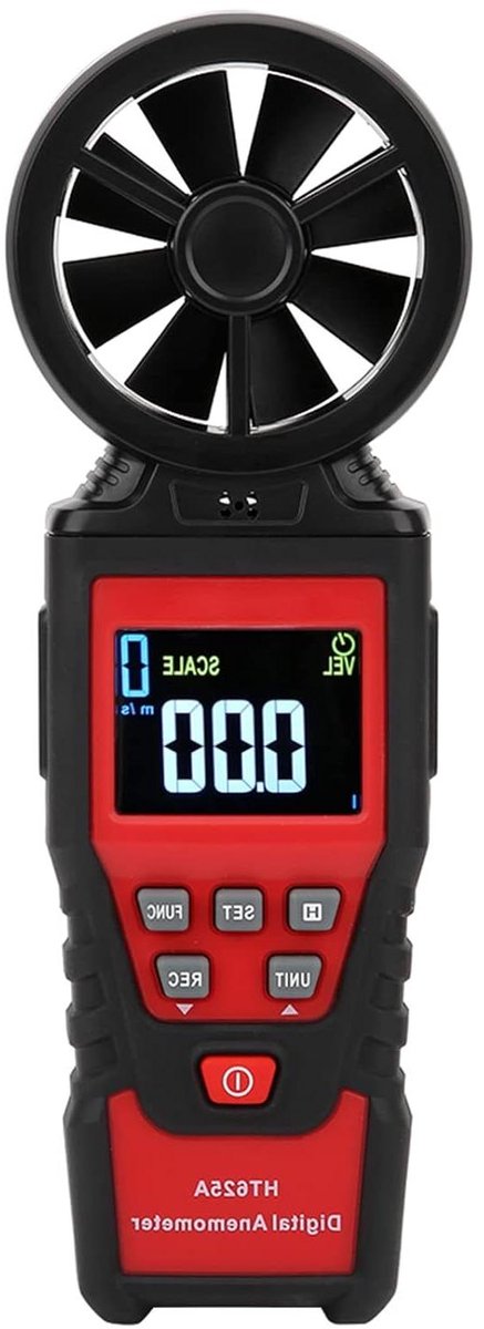 Windmeter - Windsnelheidsmeter Temperatuurmeter - Weer Meten - LCD Display - 40 m/s - Zwart