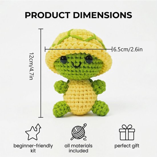 Haken Knutselset - Beginner Set - Dieren Haken - Compleet Inclusief Instructies - 17.8 cm - Multicolor — afbeelding 5
