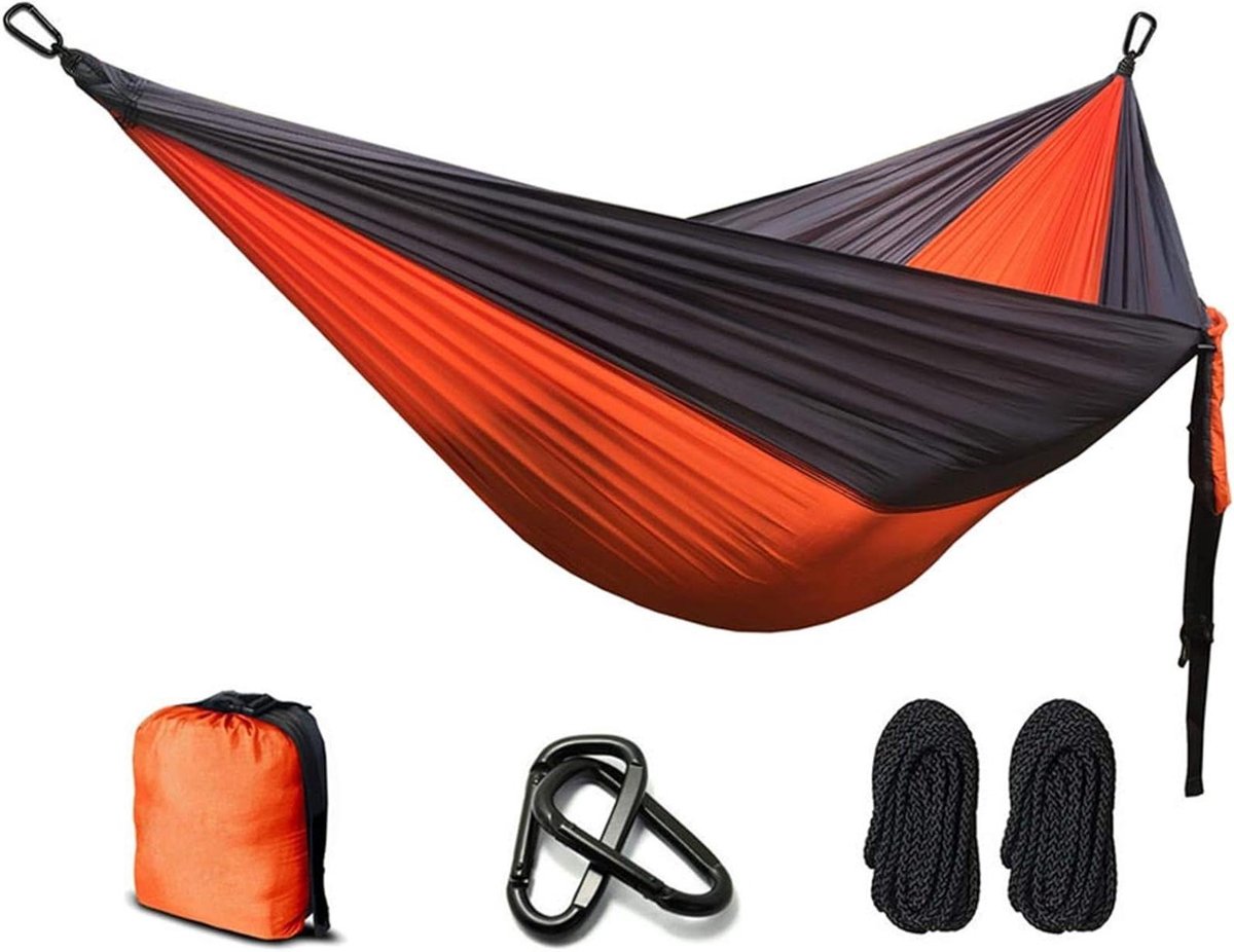 Hangmat - Schommelstoel - Ontspannen Buiten - 2 Persoons - 260x140cm - Oranje Grijs