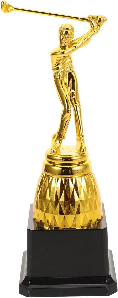 Plastic trofee beker - Winnende prijs - Sport evenementen - Stevig en lichtgewicht - 20.50X7.50X7.50CM - Goud