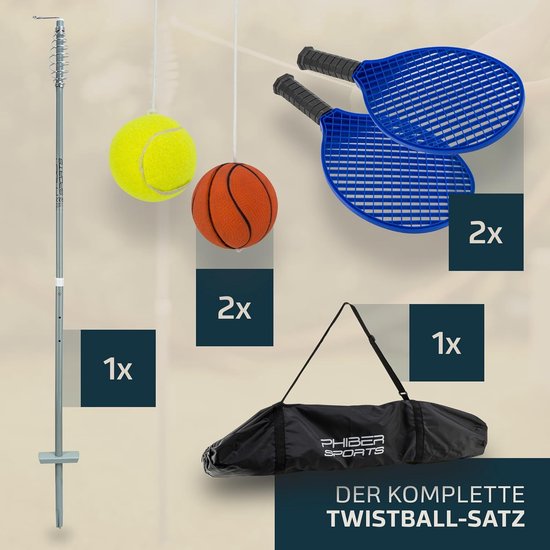 Twistball Set - Swingbal Tennis - Outdoor Spel - Verbeterd Model 2024 - 86 x 23 x 5 cm — afbeelding 2