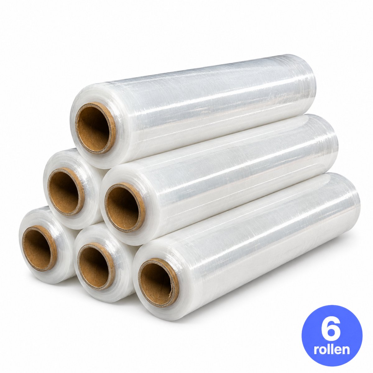 NaturaSterk Handwikkelfolie Transparant – 50 cm x 300 m – 20 micron – Stretchfolie / Palletfolie – Doos 6 Rollen