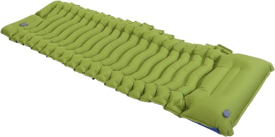 Kampeer slaapmat - Luchtbed mat - Buiten slapen - Ingebouwde voetpomp - 190x65x10cm - Groen — afbeelding 4