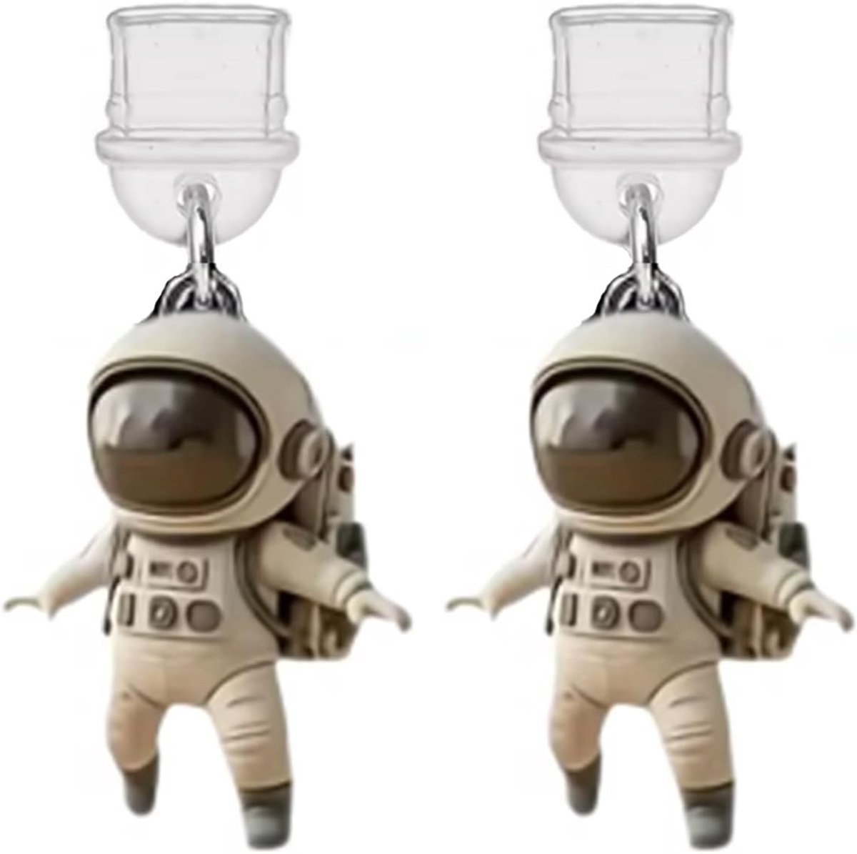 2 Stuks USB C Stofbescherming met Acryl Astronaut-Hanger voor Mobiele Telefoons, Hoofdtelefoons en Tablets, Ideaal voor Kindle e-Readers en Bescherming tegen Stof en Vuil