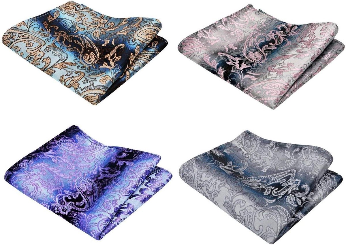 Herenzakdoek - Zakelijk Accessoire - Formele Gelegenheid - Vintage Stijl - Eén Maat - Set 148