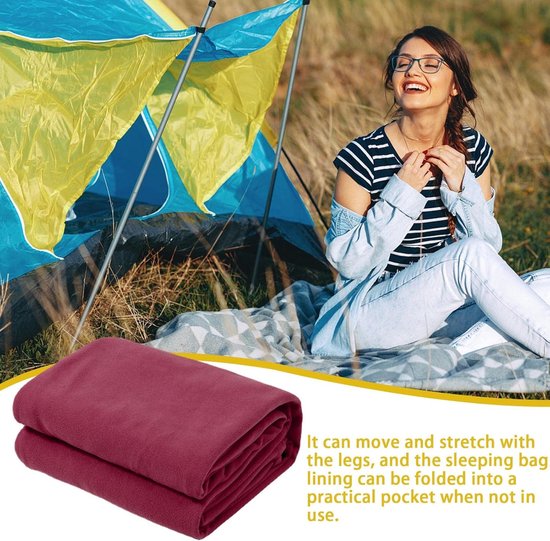 Fleece slaapzak - Slaapzak deken - Kamperen en reizen - Ademend en zacht materiaal - 180 x 75 cm — afbeelding 3