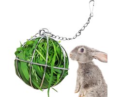 Hooihouder Bal - Voer Dispenser - Knaagdier Vermaak - Stevig Roestvrij Staal - 8 cm Diameter - Multi Kleuren