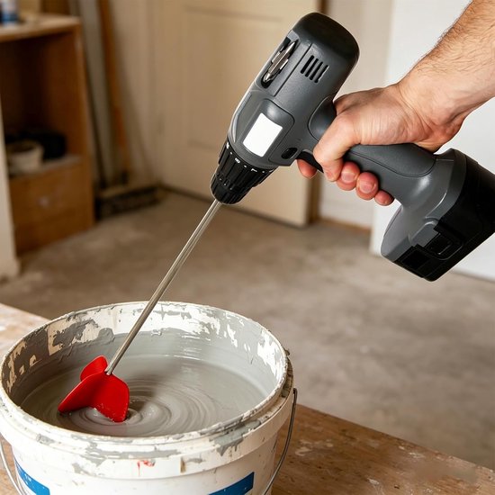 Boor Mixer Paddle - Mengbevestiging Roeropzet - Moeiteloos Mengen - Niet-klevend Siliconen - 145 x 28 mm - Rood — afbeelding 3