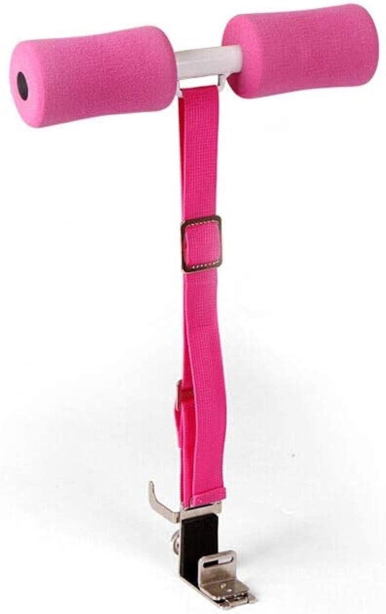 Zit-up Bar - Fitness Apparaat - Buikspier Training - Verstelbare Band - 10-70CM - Roze