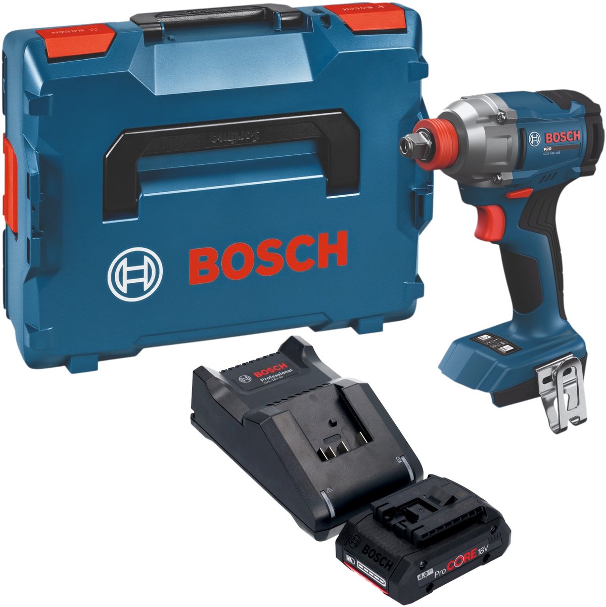 Bosch GDX 18V-285 Professional accu-slagschroevendraaier 18 V 285 Nm + 1x ProCORE-accu 4,0 Ah + oplader + L-Boxx