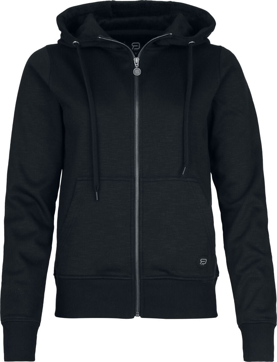 R.E.D. Rock-Engineered Design zwarte hoodiejas met logo patch - Dames - L