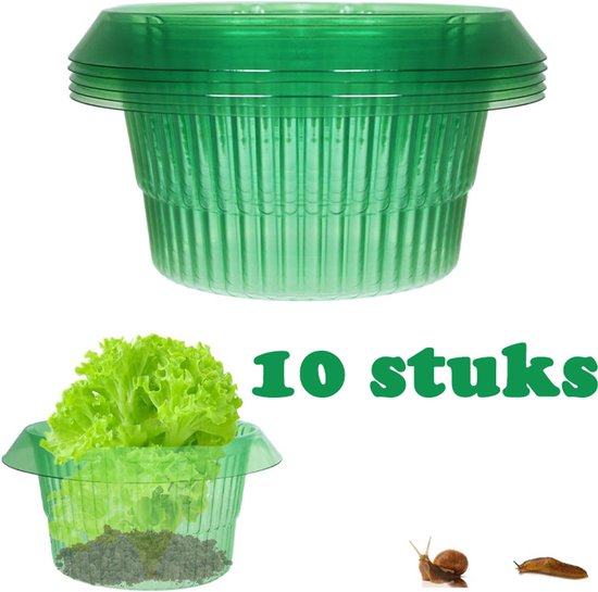 10 X Slakkenring - Plantenhoes - Slakken Beschermringen - Slakkenbescherming Set - Ongediertewering - Beschermhoes Planten - Ongediertebestrijding - Bescherming Planten - Geschikt Voor Komkommers En Koolsoorten - Groen