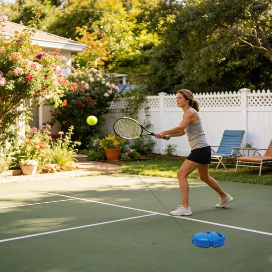 Tennistrainer Oefenset - Bal Oefenapparaat - Tennisvaardigheden Verbeteren - Realistische Wedstrijd Simulatie - Compact Ontwerp - Niet Gespecificeerd — afbeelding 2