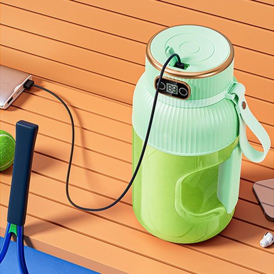 Draagbare sapcentrifuge met digitaal display, USB-oplaadbare blender voor smoothies en milkshakes, mini-mixer voor op reis van Merkloos — afbeelding 2