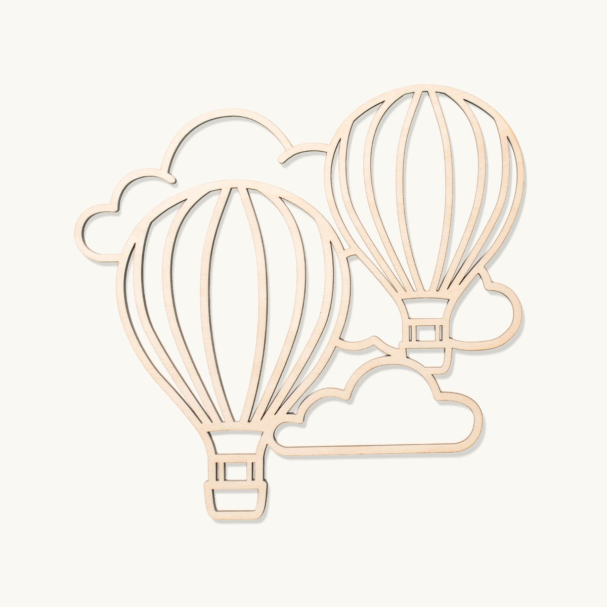 Boven de wolken | Wanddecoratie | Luchtballon - duo | 25x25