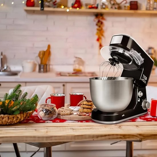 XS-004 Standmixer, 5 liter roestvrijstalen kom, menger met kantelbare kop, universele keukenmachine met 6 snelheden, met 4 accessoires van Traumheim — afbeelding 5