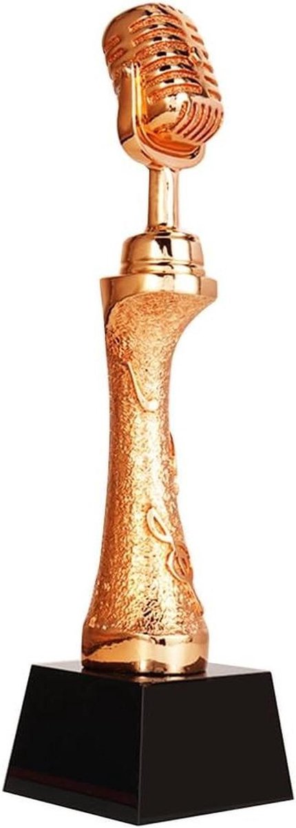 Trofee - Prijs Kampioen - Wedstrijd Beloning - Zwart Kristal Hars - 30 cm - Goud